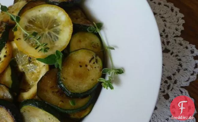 Bratkartoffeln und Kürbis