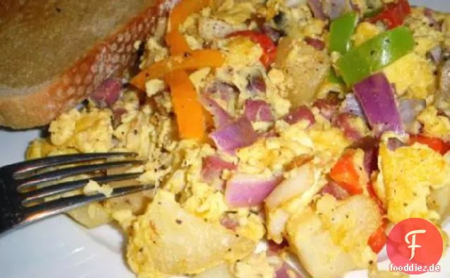 Übrig gebliebenes Corned Beef Scramble