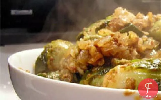 Abendessen heute Abend: Rosenkohl mit Chorizo