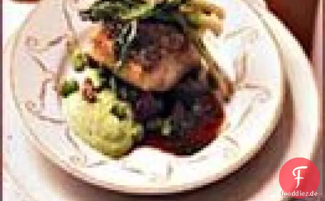 Foshees Streifenbarsch mit karamellisierter Zwiebelsauce