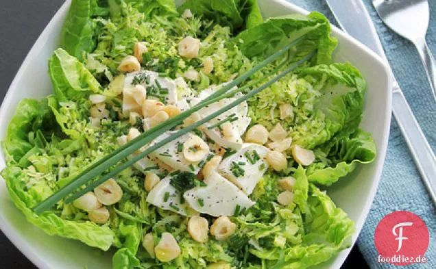 Rosenkohl, Ziegenkäse und Salat