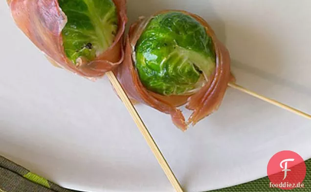 Rosenkohl und Schinken-Spieße