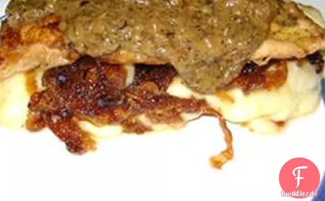 Huhn mit Brie und Karamellisierten Zwiebeln