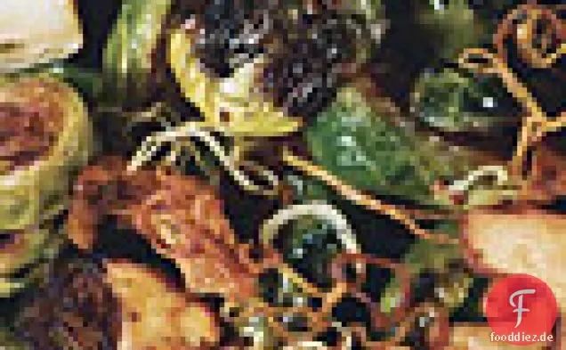 Rosenkohl mit Schalotten und Waldpilzen