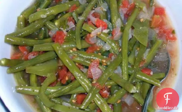 Fassolakia Freska Me Domata - Griechische grüne Bohnen & Tomaten
