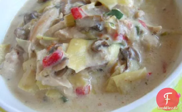 Creme von Artischocken und Pilzsuppe