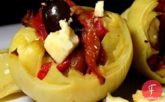 Feta-gefüllte Artischockenböden