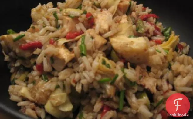 Mediterraner Hühnchen-Reissalat
