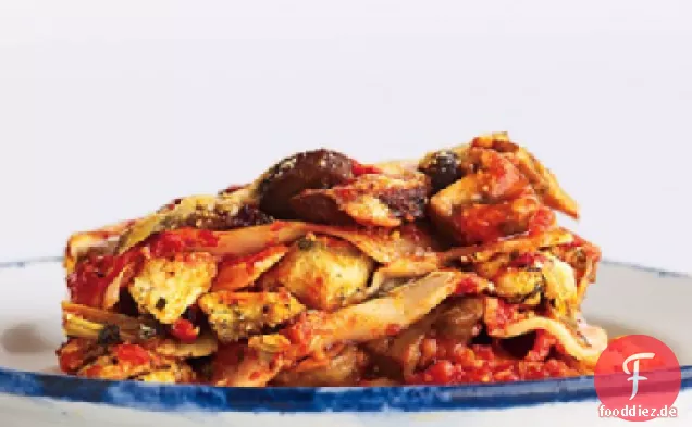 Leichte Artischocken-Pilz-Lasagne