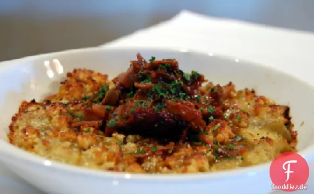 Zitronige Artischocke und Zwiebelgratin