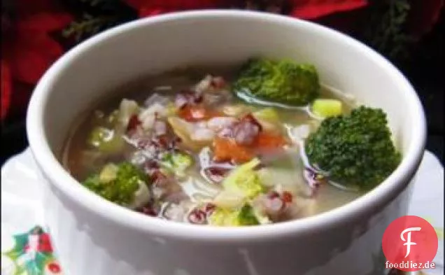 Brokkoli und Reissuppe