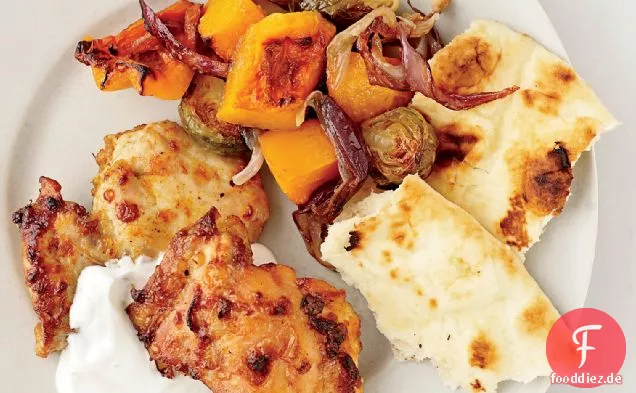 Curry-Huhn und Gemüse Pfanne Braten