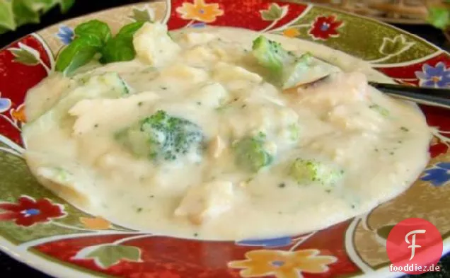 Huhn Brokkoli Alfredo-Suppe