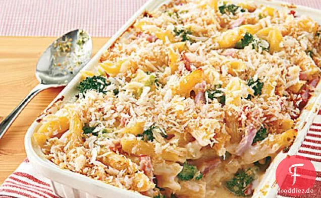 Gebackene Penne mit Schinken und Brokkoli