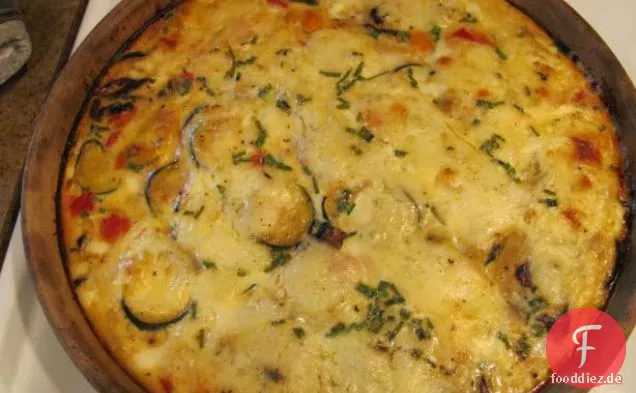Gebratene Gemüse-und Gruyere-Quiche