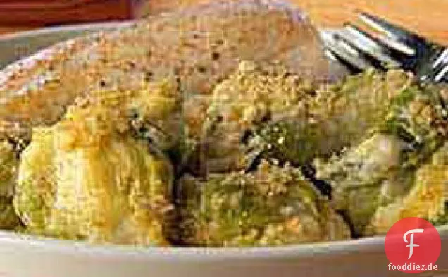 Cremig Käsig Rosenkohl au Gratin