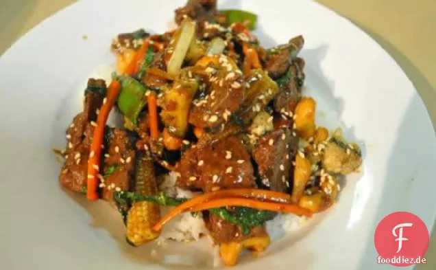 Koreanisches Gemüse-Rindfleisch Stir Fry