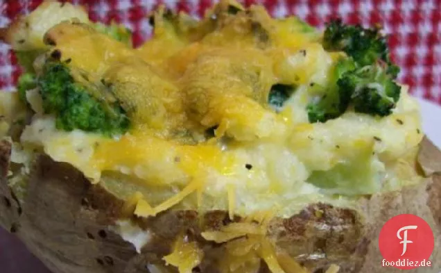 Brokkoli Cheddar Zweimal Gebackene Kartoffeln