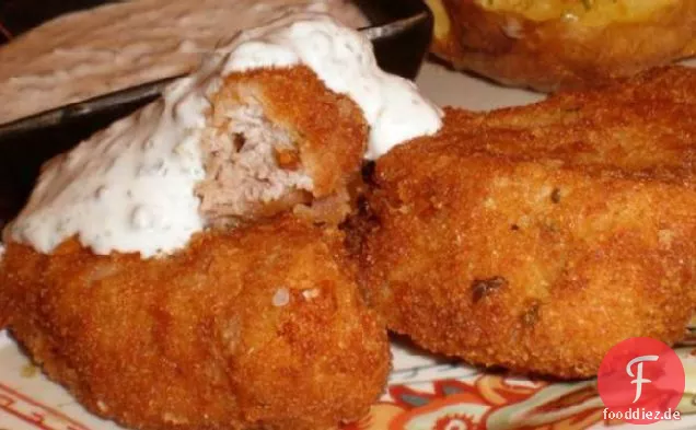 Knackige Schweinemedaillons mit cremiger Kapernsauce