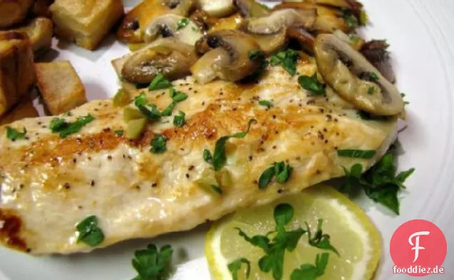 Skillet Hähnchenschnitzel mit Pilzen