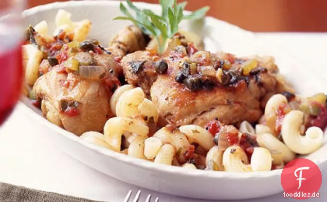 Huhn Cacciatore sizilianischen Stil