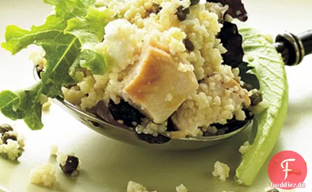 Feta-Hühnchen-Couscous-Salat mit Basilikum