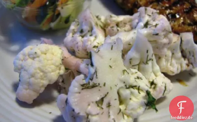 Blumenkohl mariniert mit Knoblauch usw.