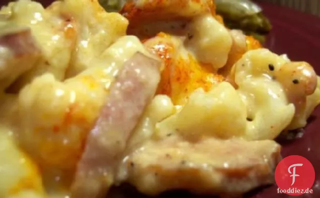 Cheesy Blumenkohl & Geräucherte Wurst Backen