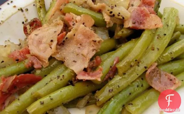 Frischer warmer grüner Bohnensalat