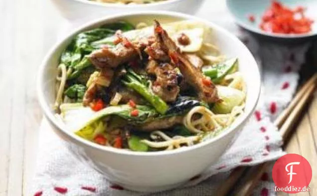 Schweinefleisch mit Ingwer anbraten