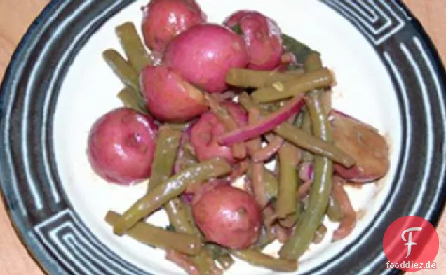 Gartenbohnen-Kartoffelsalat mit Balsamico-Vinaigrette