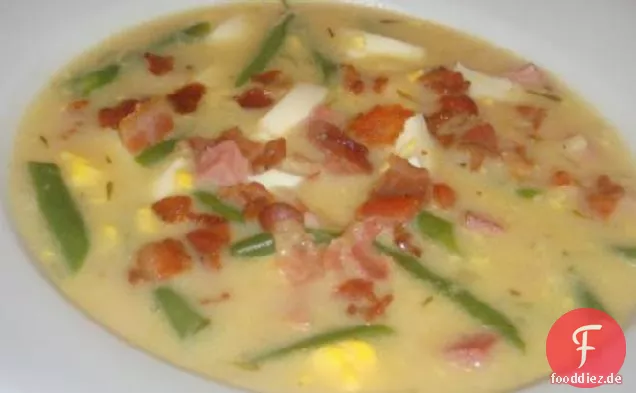 Hausgemachte Hühnchen-Schinken-Suppe