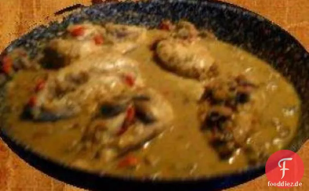 Huhn Mit Pilz-Curry-Sauce