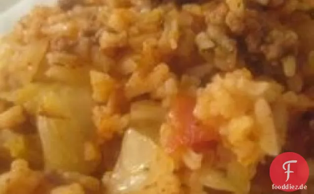 Cajun-Kohl mit Reis