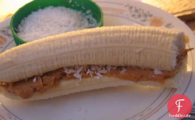 Kokosnuss drapiert Peanuty Banane