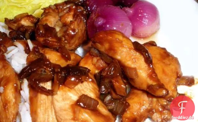 Knoblauch Huhn auf Reis