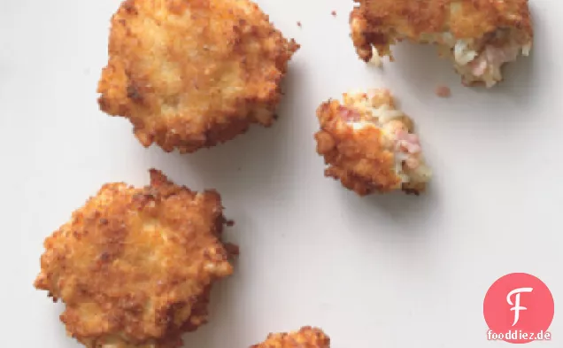 Schinken und Reiskroketten