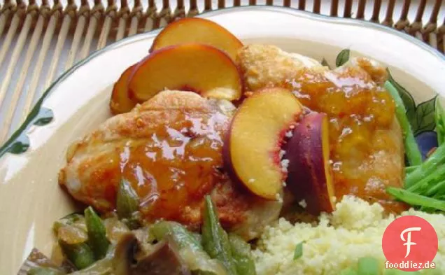 Gegrilltes Hähnchen in Pfirsichsauce- nur für 2