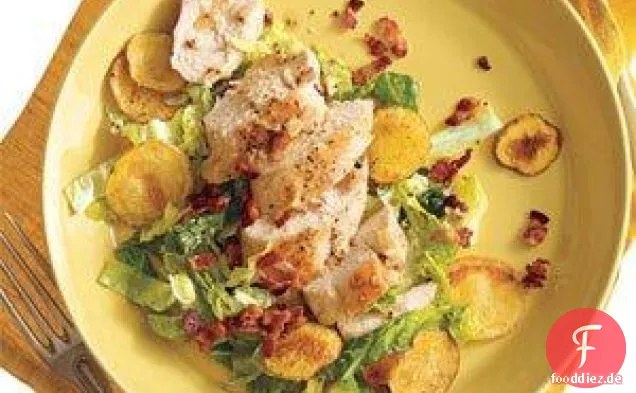 Huhn mit Kartoffeln, Speck und Kohl