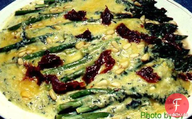 Spargel mit Zitronen-Basilikum-Gouda-Käsesauce