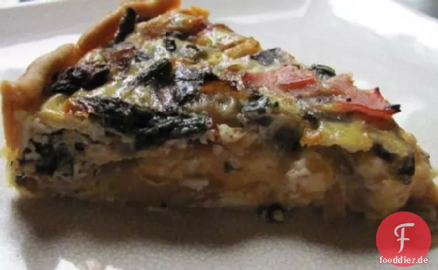 Spargel-Pilz-Speck-Quiche