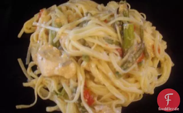 Pasta Mit Huhn und Spargel