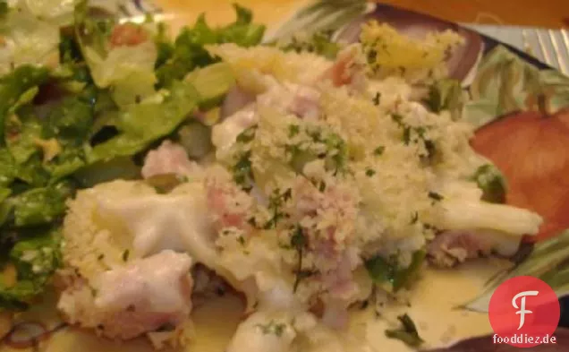 Cremiger Schinken und Makkaroni backen