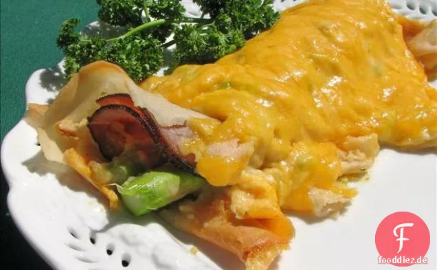Gedünstetes Kalk-Pfeffer-Huhn mit glasiertem Spargel