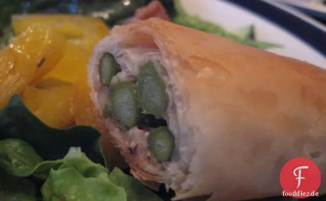 Vegane Spargel-Phyllo-Brötchen