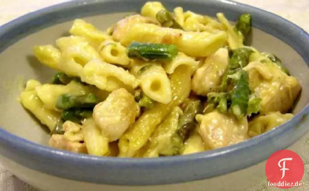 Huhn und Penne Parmesan