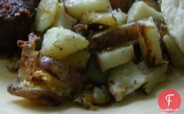 Knoblauch, Kräuter Geröstete Rote Haut Kartoffeln
