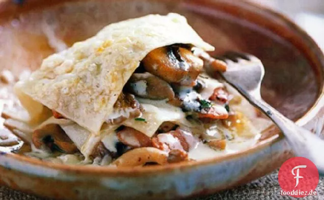 Rezept für offene Pilzlasagne