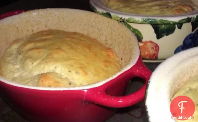 Lauch und Stilton Souffles