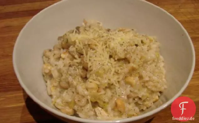 Pilz-, Lauch- und Cashewnuss-Risotto